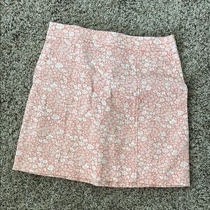 LOFT Pink and White A-Line Mini Skirt for Casual Occasions